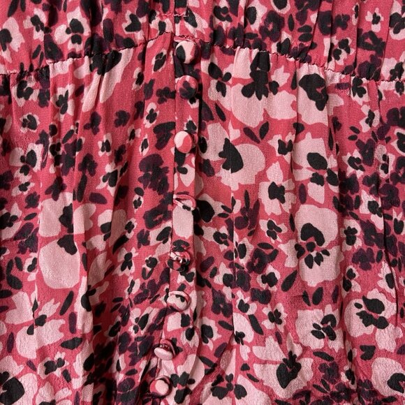 Gilbert Farrar Lightweight High Low Pink Floral Dress Size Medium - Picture 5 of 11